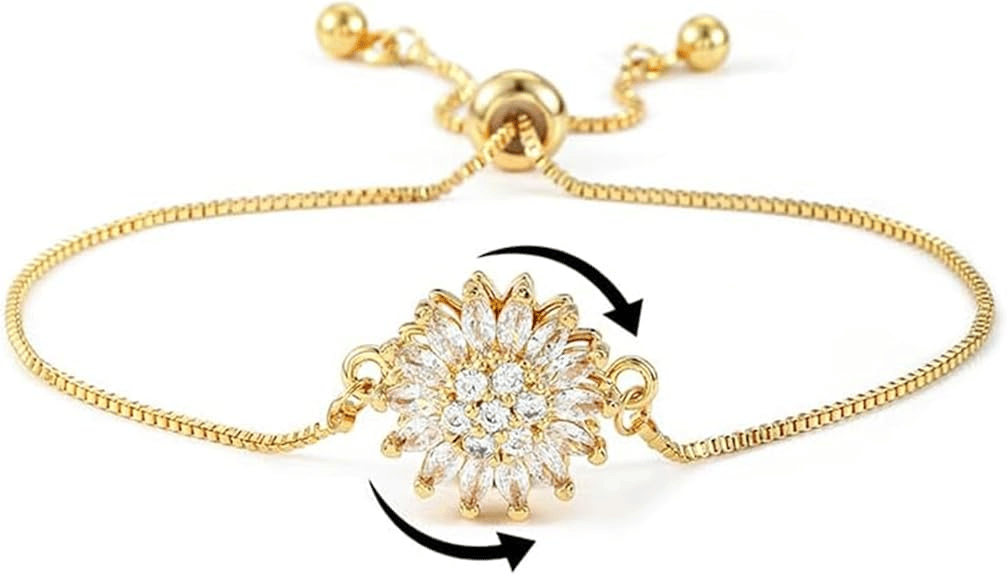Chic Sunflower Bracelet – Adjustable, Sparkling & Perfect for Any Occasion