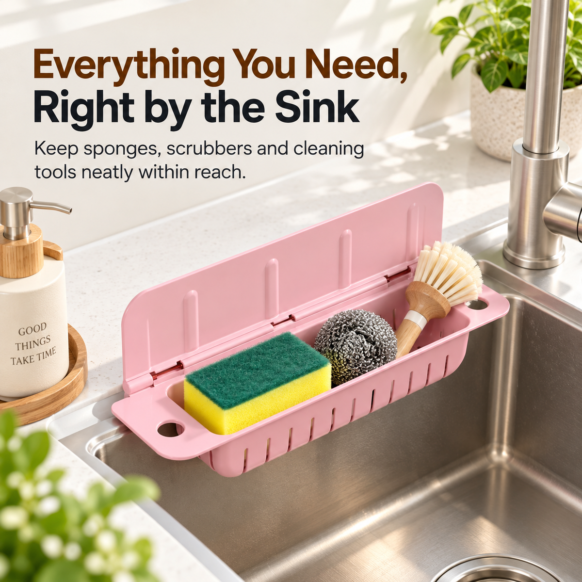 Foldable Sink Splash Guard & Organizer