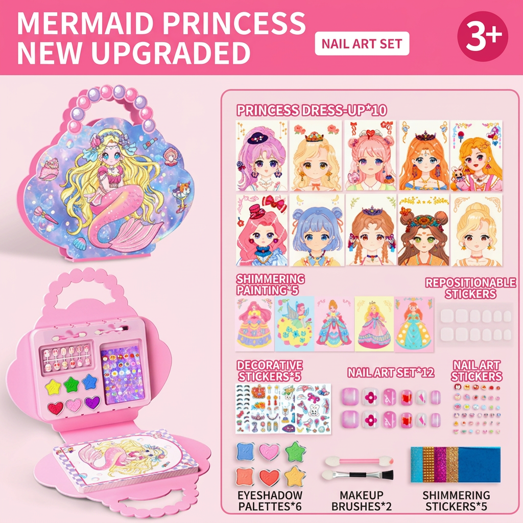 Special Diamond Painting & Princess Book Makeup Craft Kits Foil Art Books Set Play on Paper