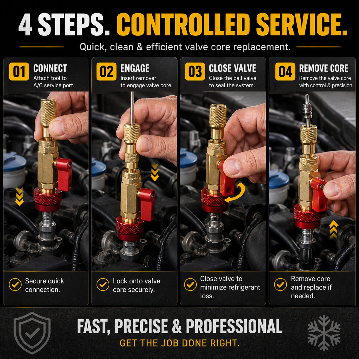 R134A A/C Valve Core Remover & Installer Kit – Fast, Controlled A/C Service