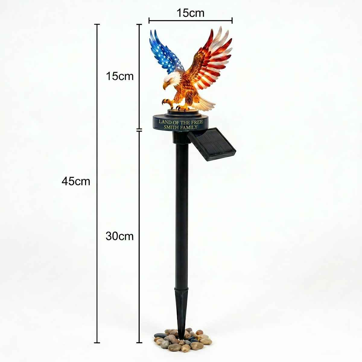 Personalized Solar Eagle Garden Light