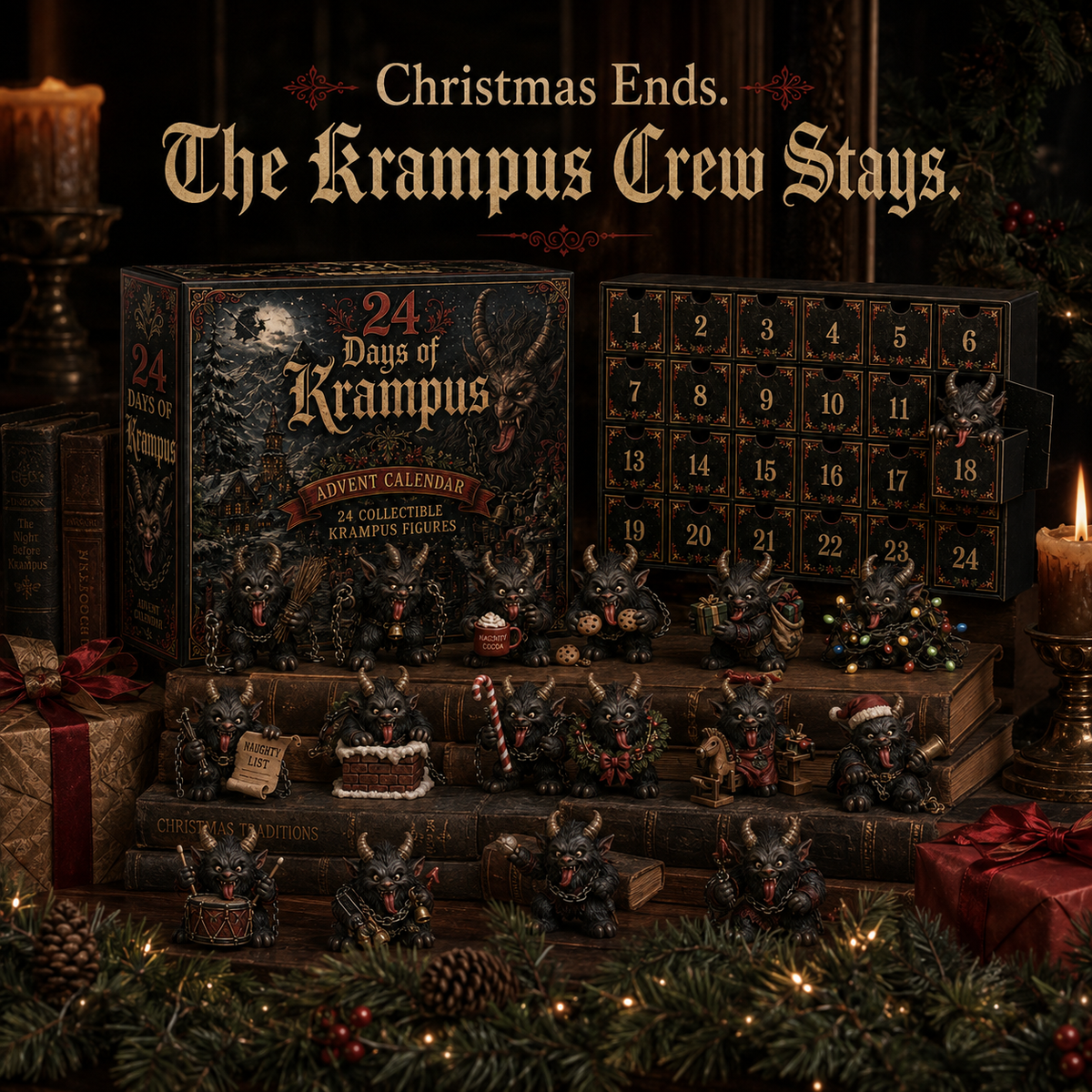 Limited Stock 50% OFF - 2026 Krampus Advent Calendar – 24 Days of Wicked Christmas Mischief