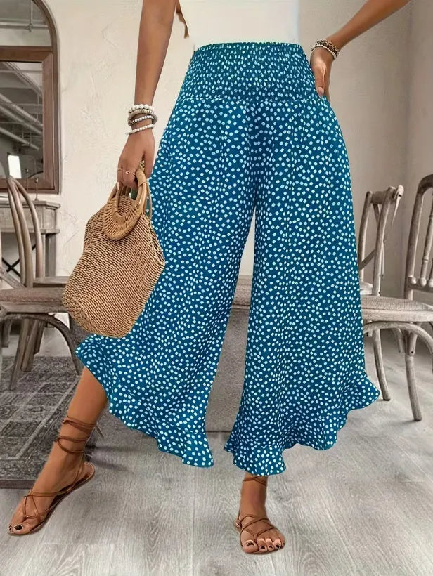 Women's Flowy High Waist Wide-Leg Pants – Slimming, Comfy & Chic