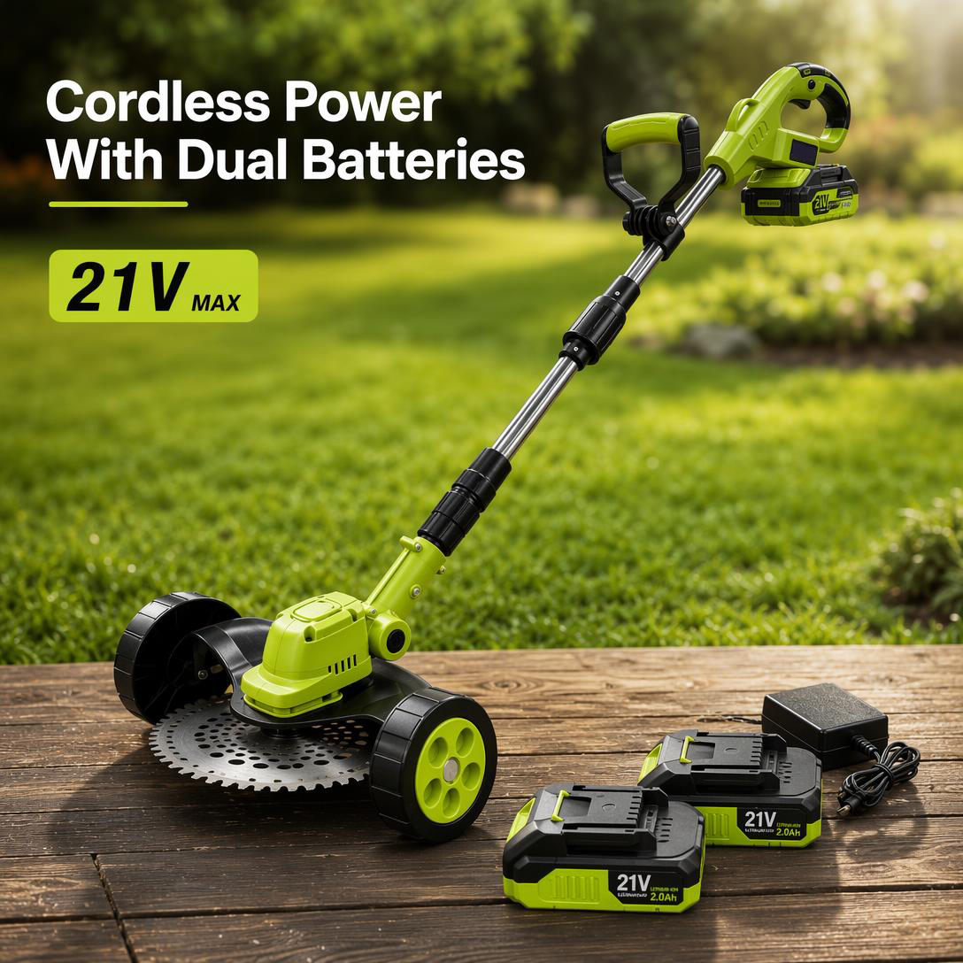 21V Cordless 3-in-1 Grass Trimmer, Edger & Mini Mower