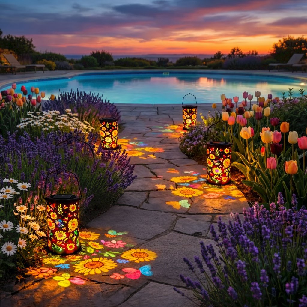 HOT SALE 49% OFF-Colorful Sunflower Glow Solar Garden Lantern
