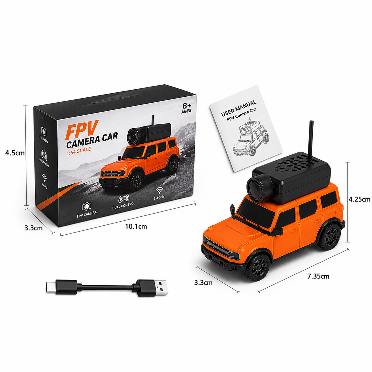 Mini FPV Camera Car – 720P Live View & Dual Control