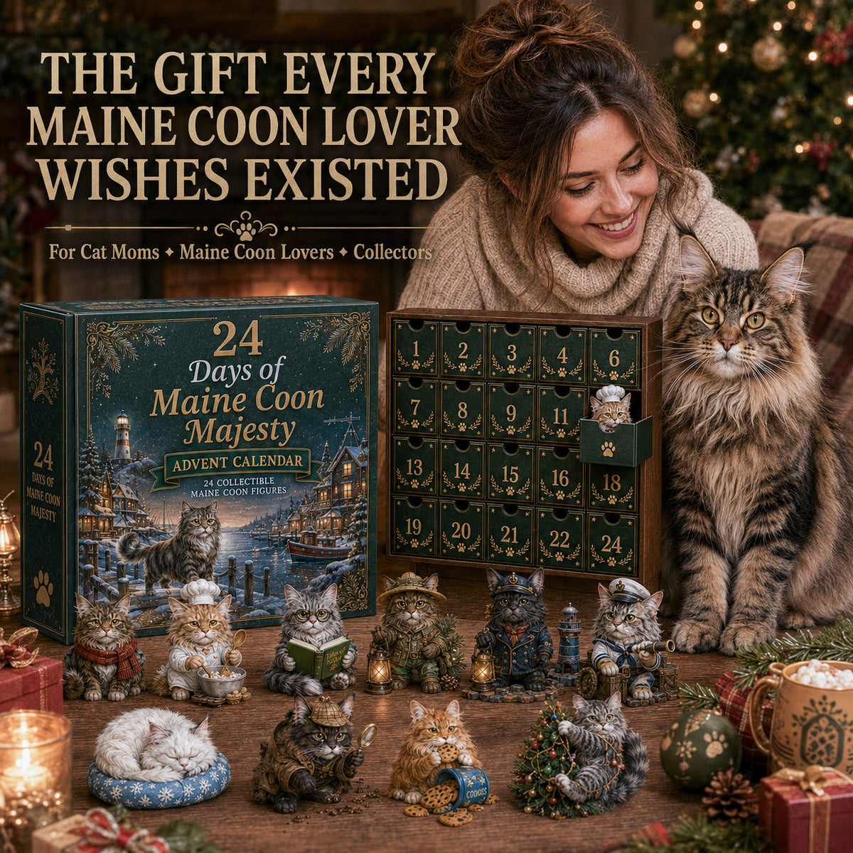 Limited Stock 50% OFF - 2026 Maine Coon Advent Calendar – 24 Days of Maine Coon Majesty