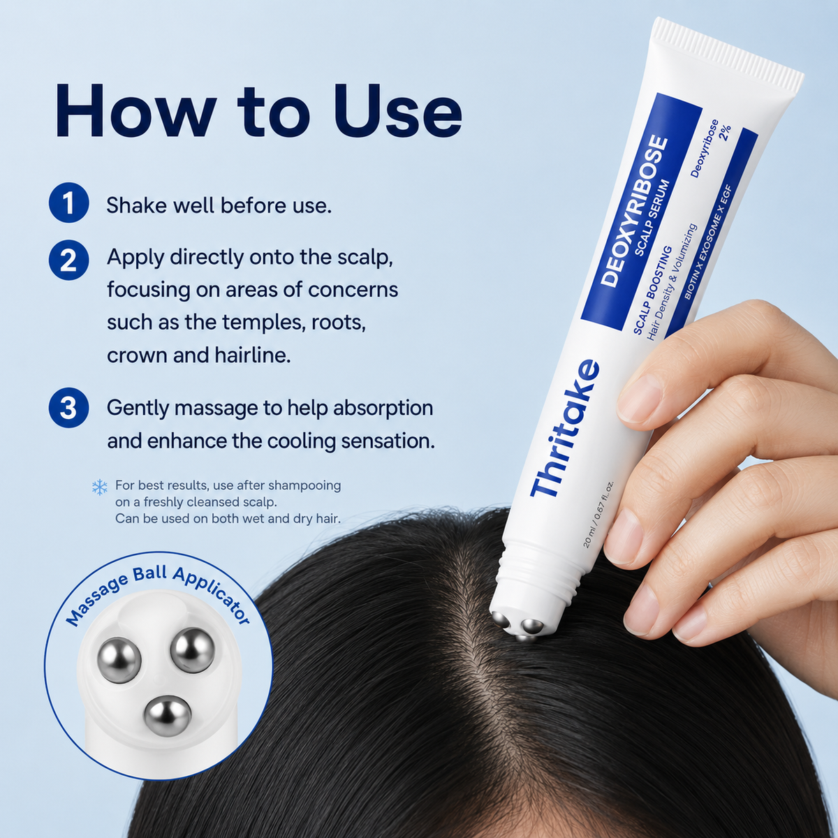 Deoxyribose Scalp Roll-On Serum with Rosemary & Caffeine