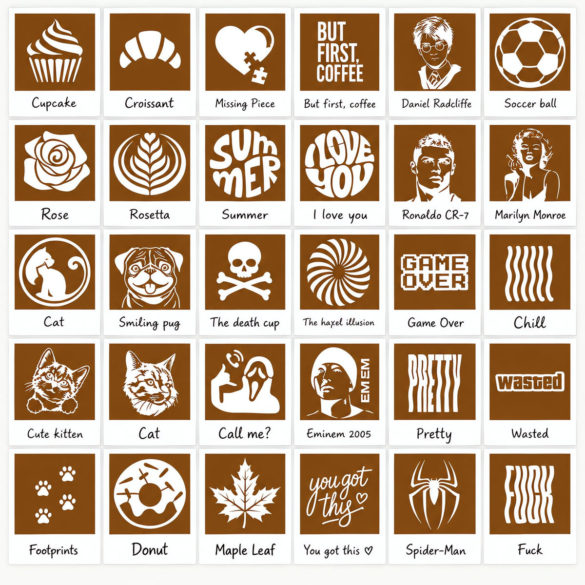 Instant Latte Art Creator | Latte Art with 30 Stencils | One‑Press Coffee Foam Pattern Maker for Home Barista