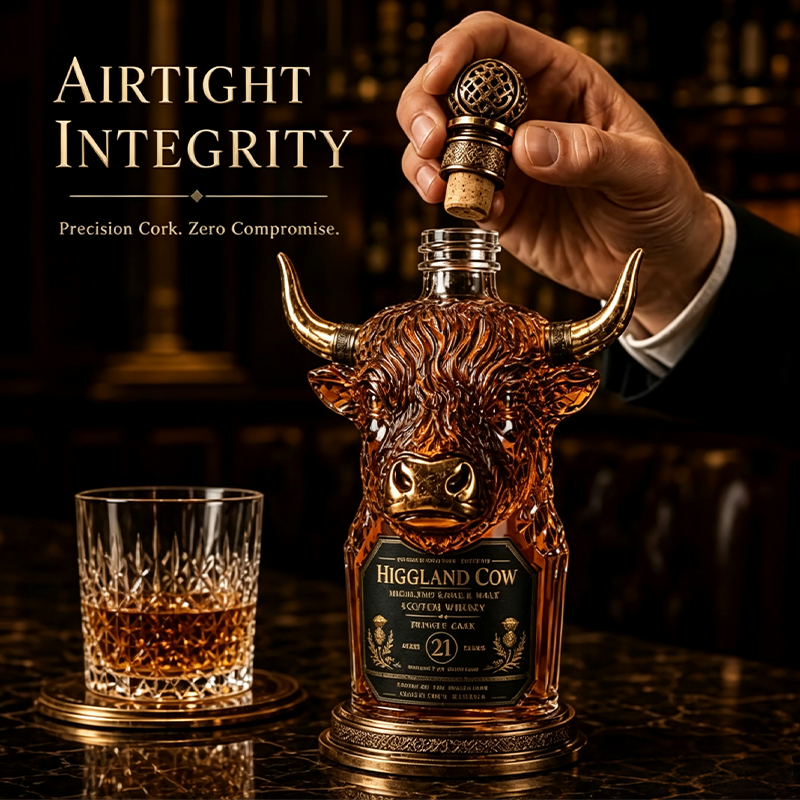 Private Cask 21 Years Bull Head Shaped Scotch Whisky Bottle