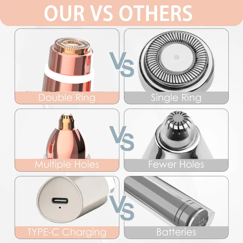2 in 1 facial & eyebrow hair trimmer for Women, Rechargeable Face Razor