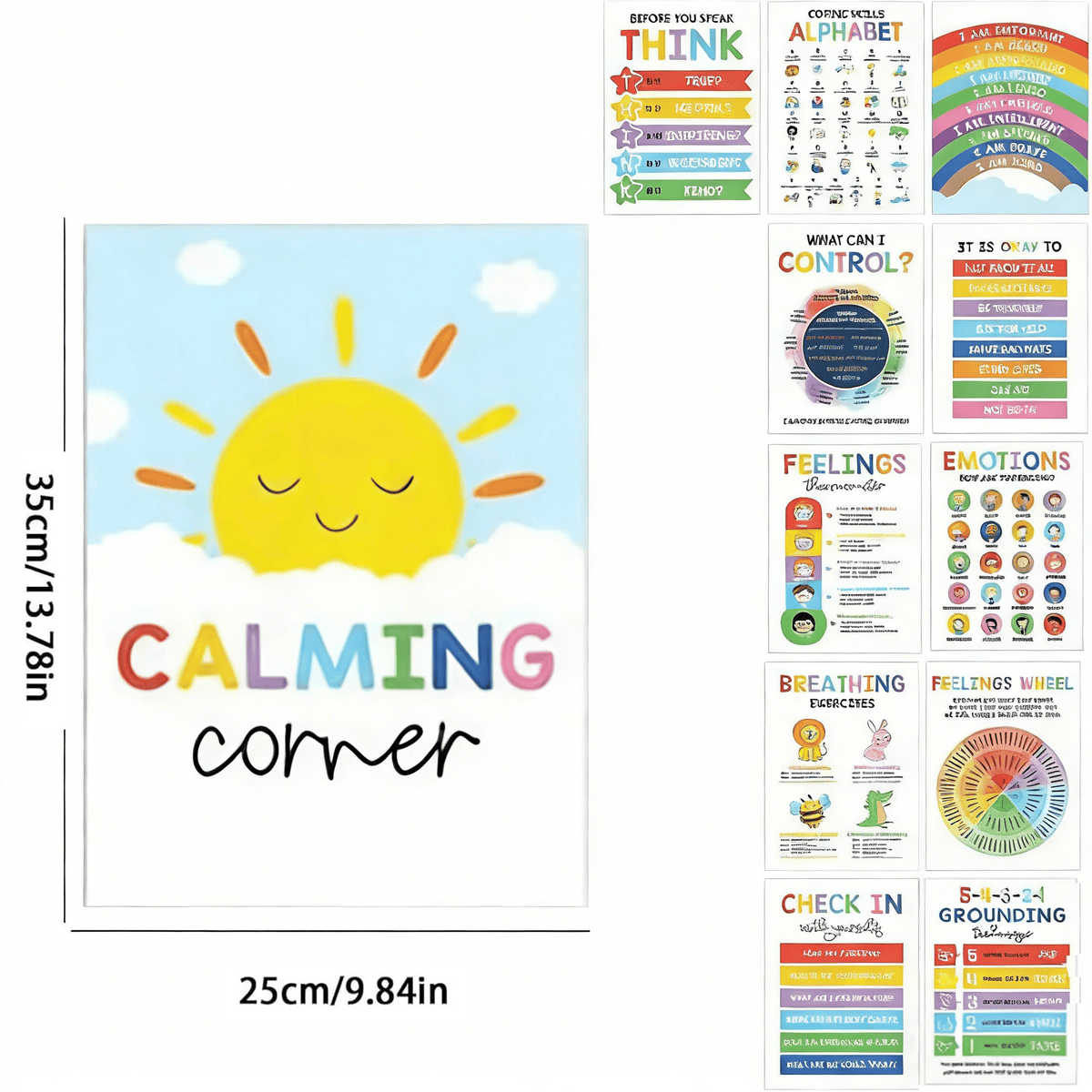 Calming Corner Posters&Feelings Wheel Chart