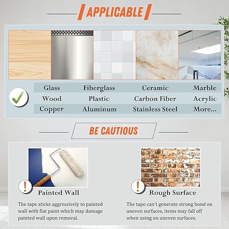 Extra Large Double Sided Tape , Clear & Tough Nano Tape, Multipurpose Mounting Tape