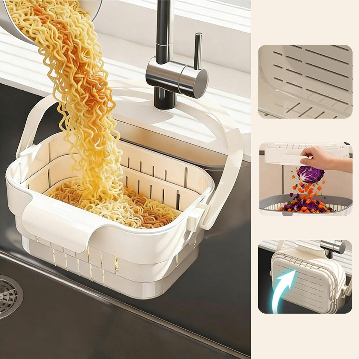 AA Foldable Hanging Kitchen Sink Drain Basket
