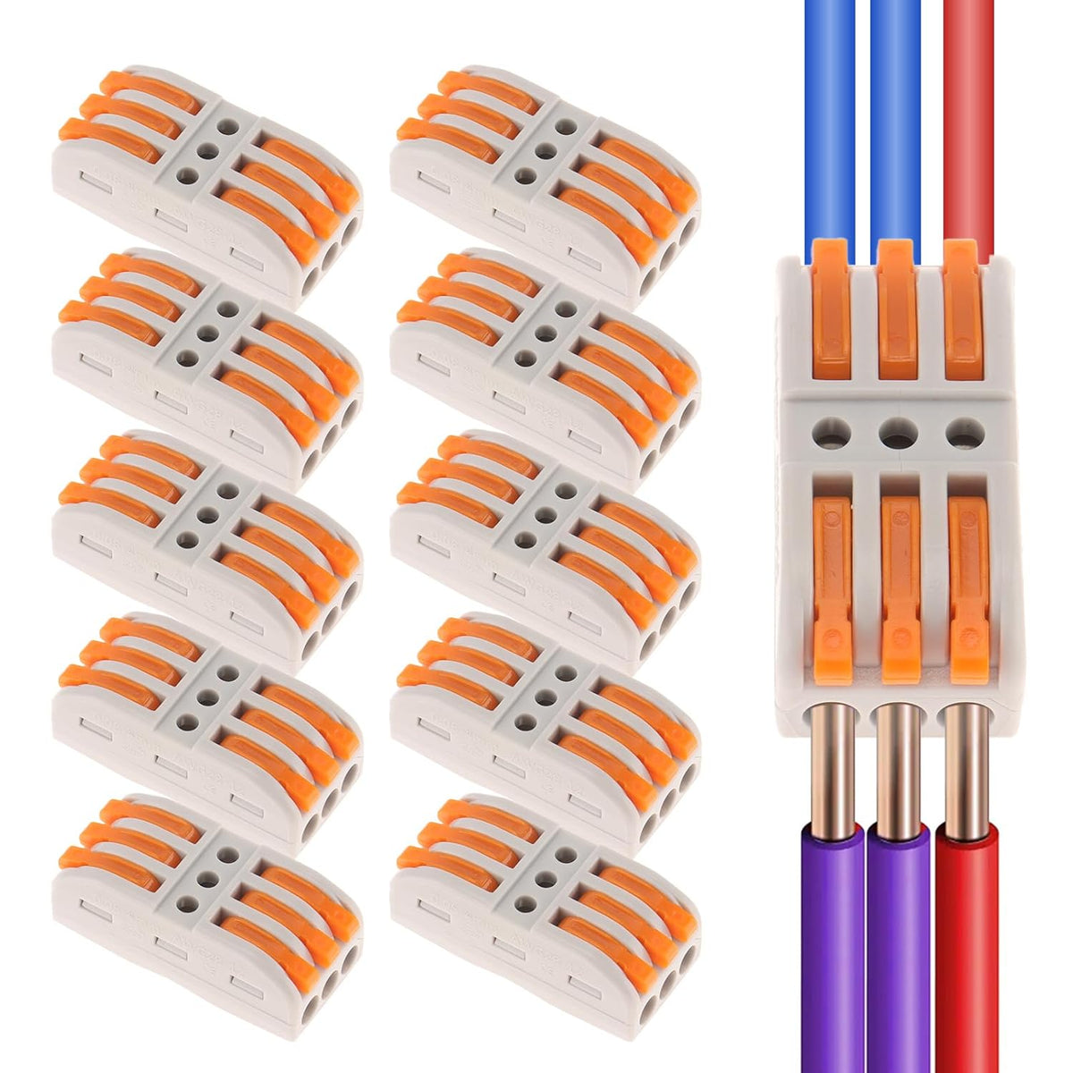 2026 Universal Quick Lever Electrical Wire Connectors (24-12 AWG) Assortment - 20 × Connectors
