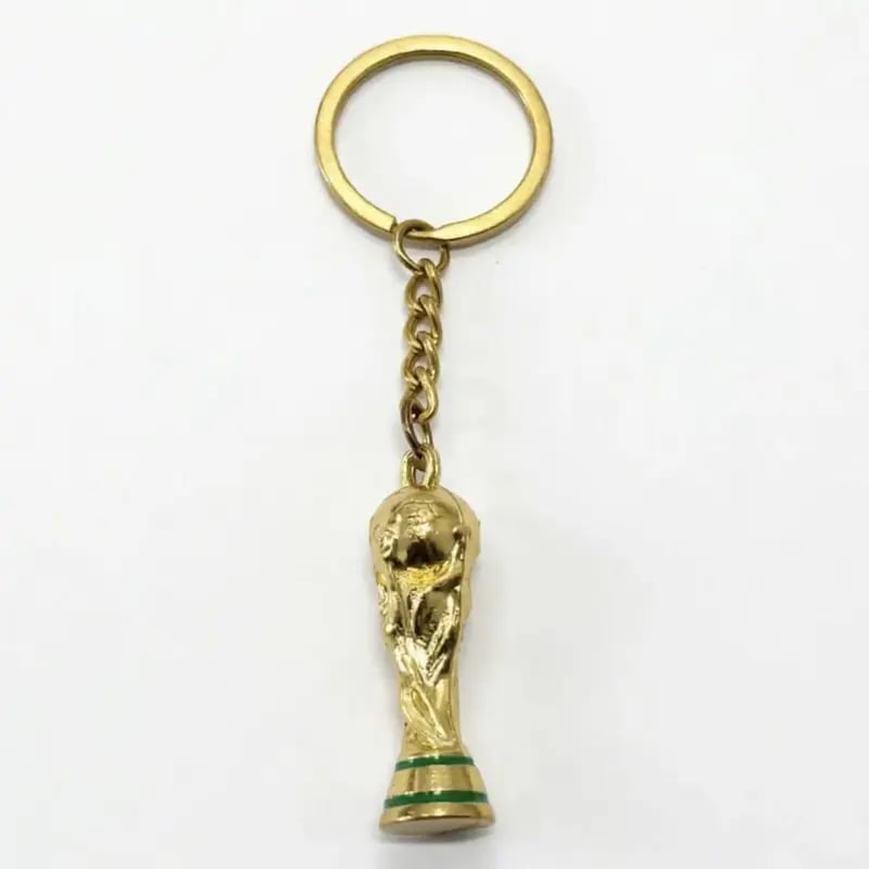 Sports Ball & Gold Trophy Keychain Set