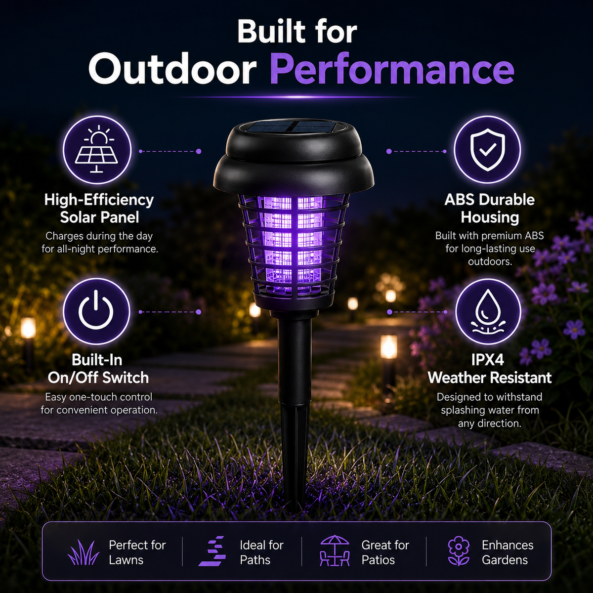 Solar Mosquito Zapper Light