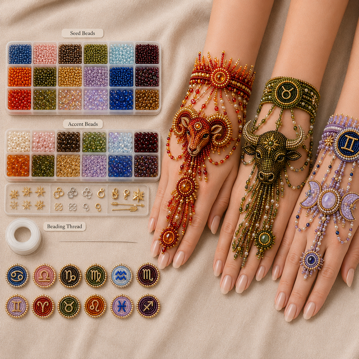 49% OFF – Zodiac DIY Beaded Hand Bracelet Kit – Create Your Celestial Wearable ArtLast DayBUY 3 GET 1 FREE (Add 4 Pcs To Cart)