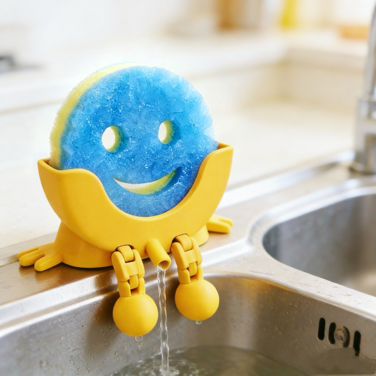 Smiley face sponge drainer - Keeps Your Sink Clean & Dry