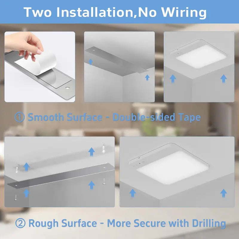 Rechargeable Motion Sensor Ceiling Light – No Wiring, Dimmable & Remote Controlled