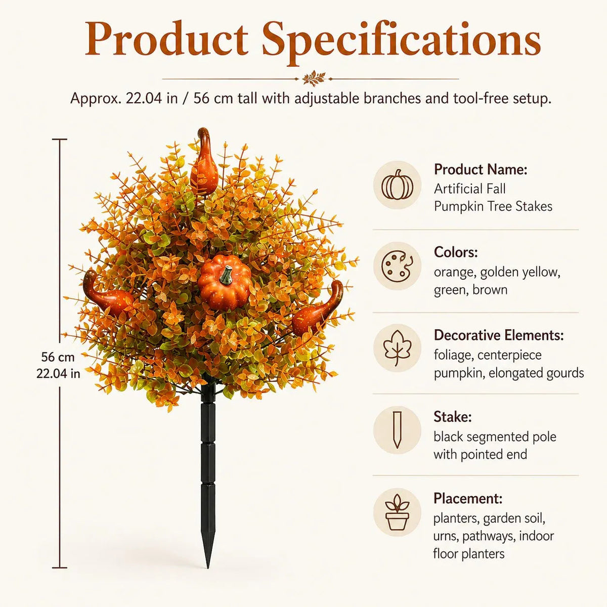 LAST DAY 49% OFF Artificial Fall Pumpkin Tree Stakes