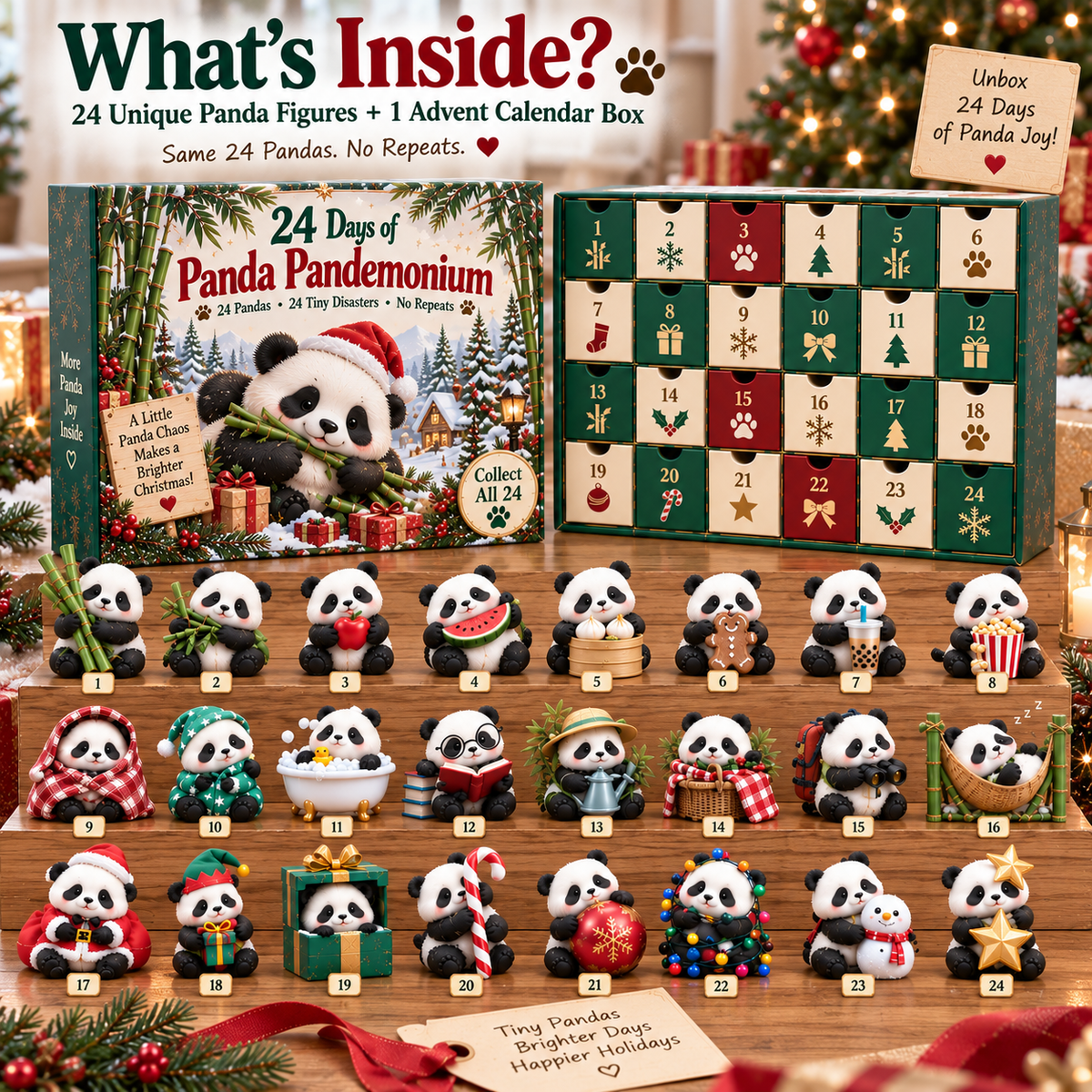 Limited Stock 50% OFF 24 Days of Panda Pandemonium™ | 24 Unique Holiday Panda Collectibles