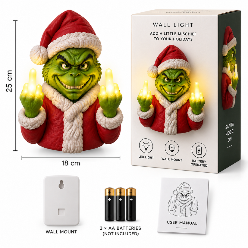Funny Christmas Grinch Wall Lamp