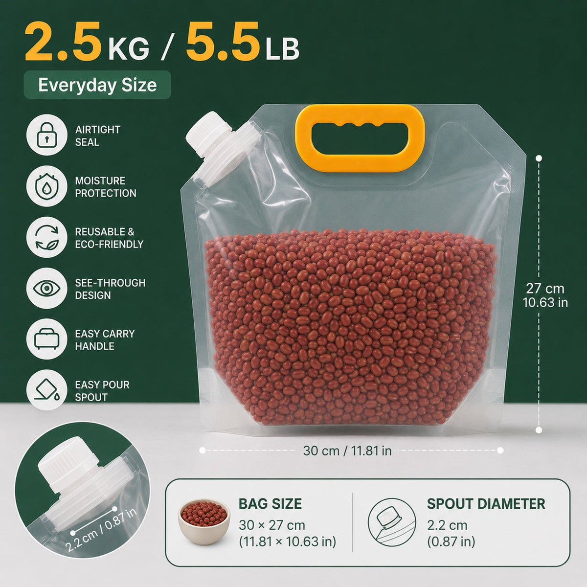 Reusable Airtight Grain Storage Bag – Seal, Carry & Pour With Ease