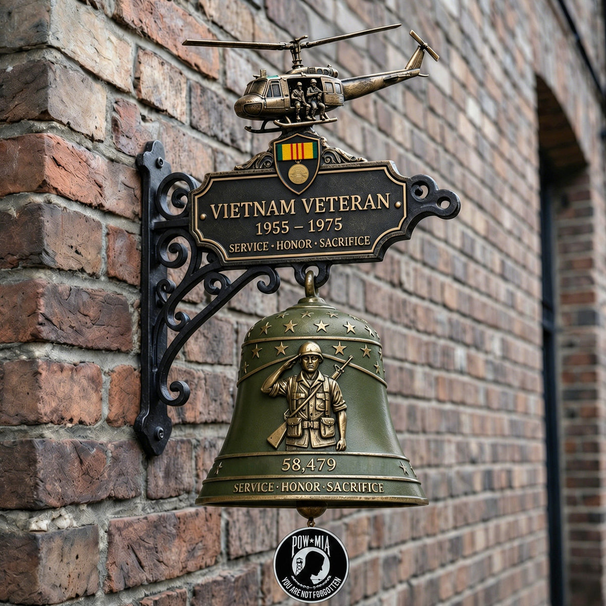 Last Day Promo: 49% OFF - -Vietnam Veteran Tribute Wall Bell