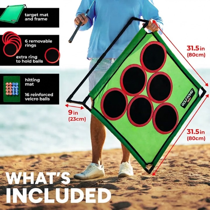 Golf Pong Game Set – 20 Balls, Mat & Case, Indoor/Outdoor