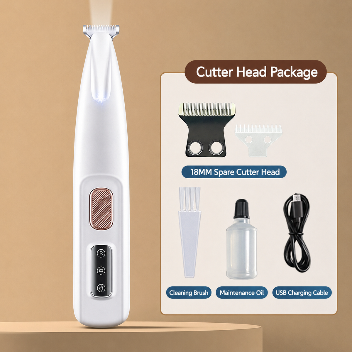 Precision Pet Trimmer – Safe Grooming for Paws, Eyes & Tail with LED Light