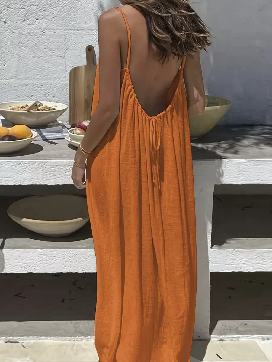 LAST DAY SAEL 40% OFF!!Women's Solid Color Cami Lounge Dress