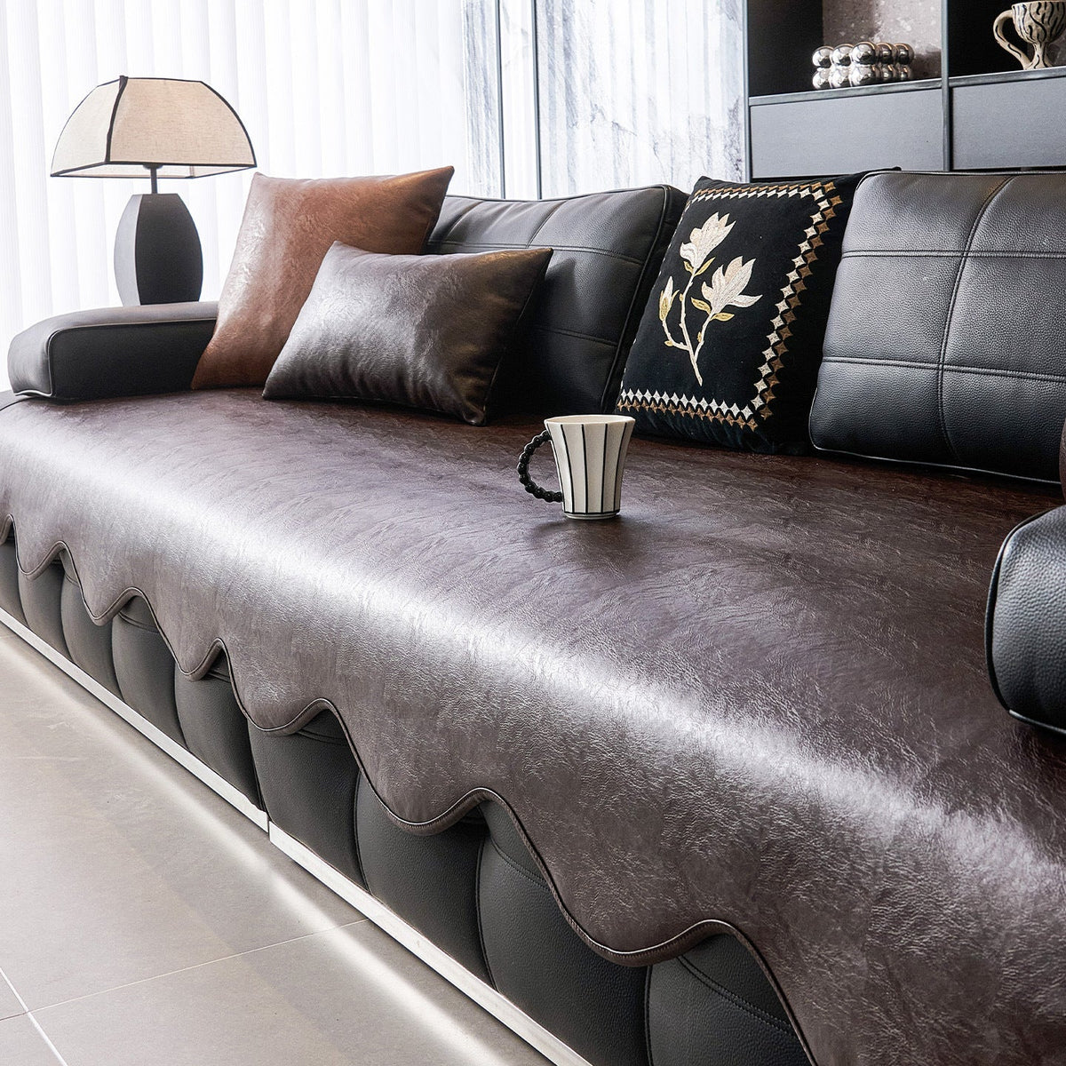 Premium Sofa Seat Protector Waterproof Faux Leather Cover for Everyday Protection