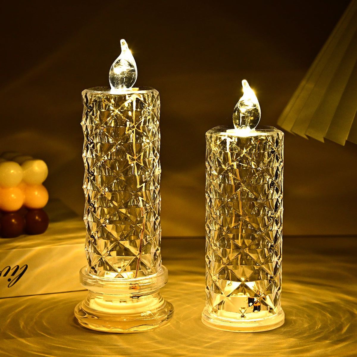 Xmas SalesCrystal LED Candle Set – Warm Flickering Glow for Date Nights, Parties & Home Decor