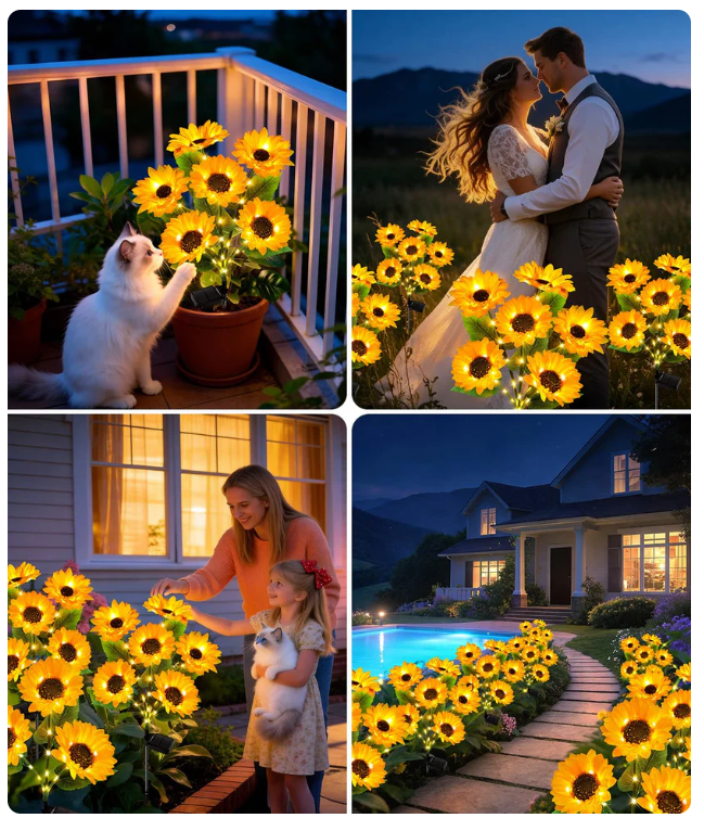 Sunflower Solar Powered Lights for Garden(2PCS)