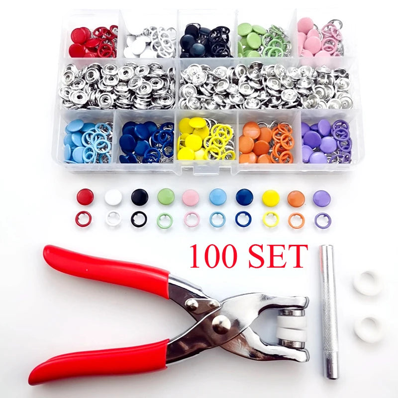 Metal Buttons Solid Plier Tool (100 set)