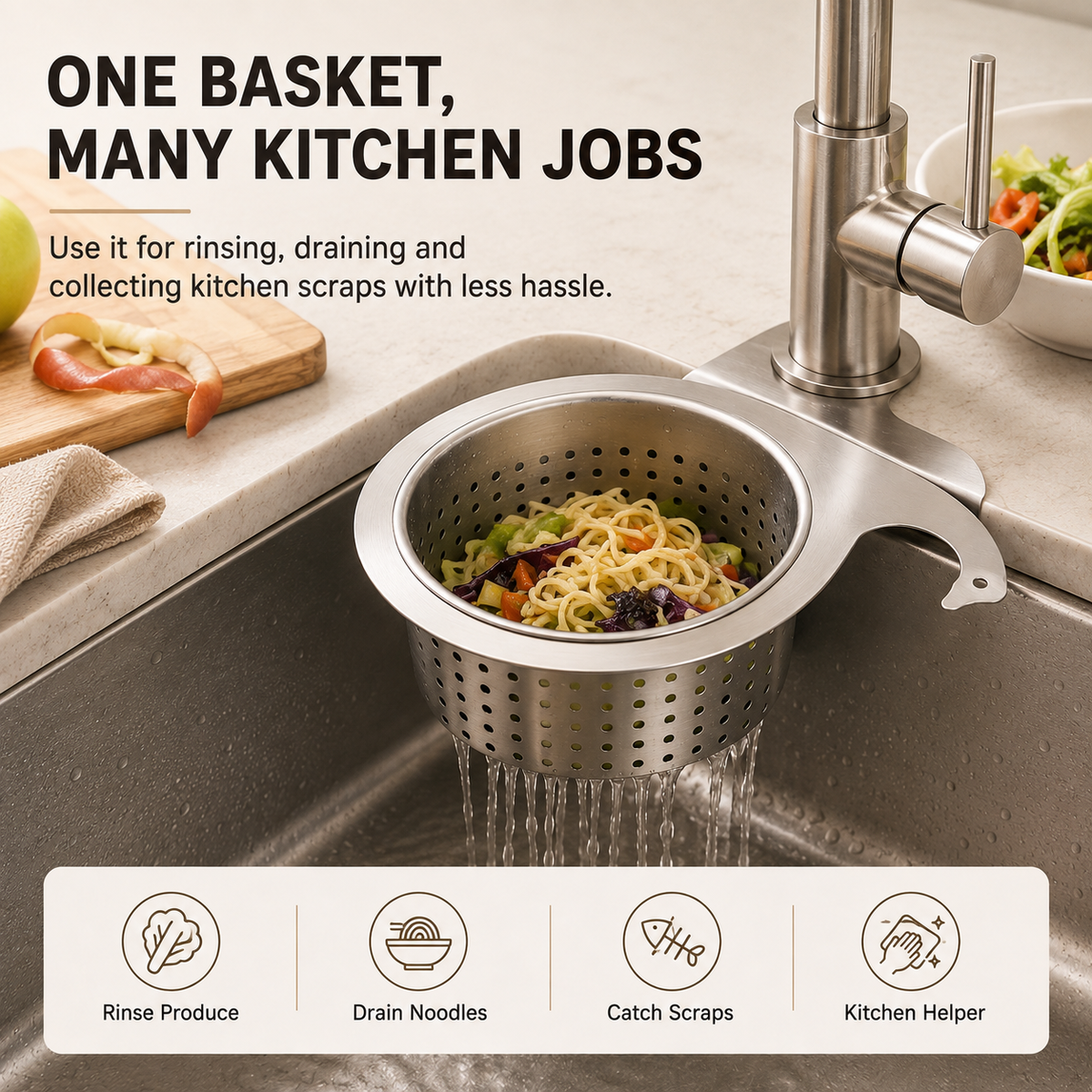 Stainless Steel Sink Strainer Basket-Keep Your Sink Cleaner