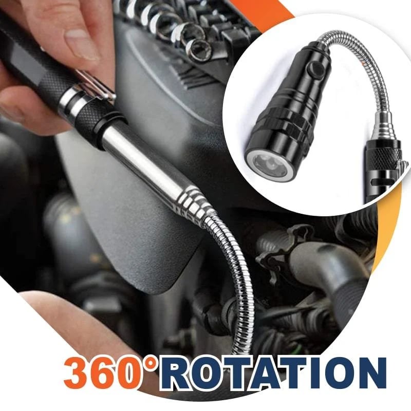 49% OFF !! Multifunctional Magnetic Telescopic Flashlight – Extendable, 360° Gooseneck, Super Bright