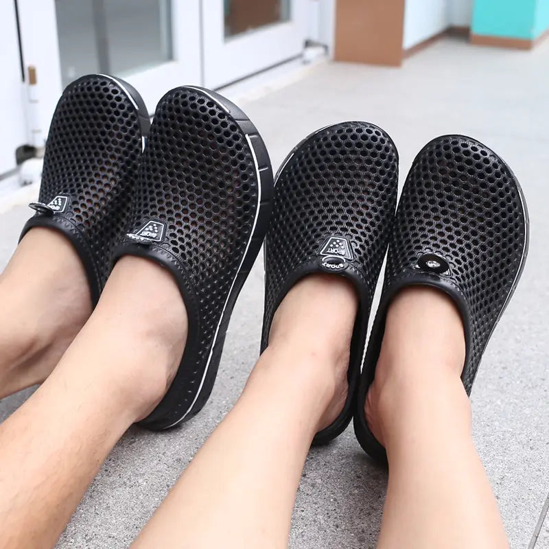 Unisex Quick-Dry Mesh Slip-On Mules,Women's and Men's Lightweight Non-Slip EVA Summer Footwear