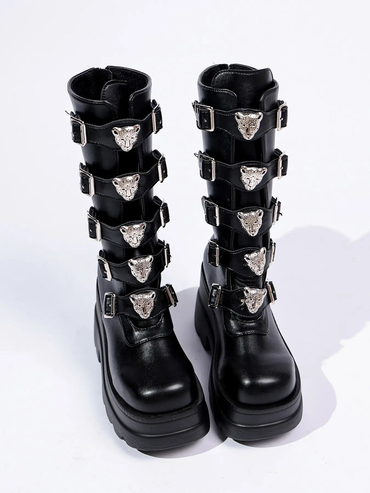 Women's Gothic Mid-Calf Boots – Platform, Chunky Sole