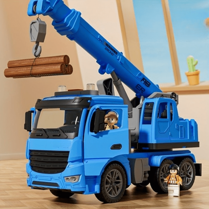 BUILDPLAY – Crane Truck Toy with Lights and Sounds for Imaginative Play