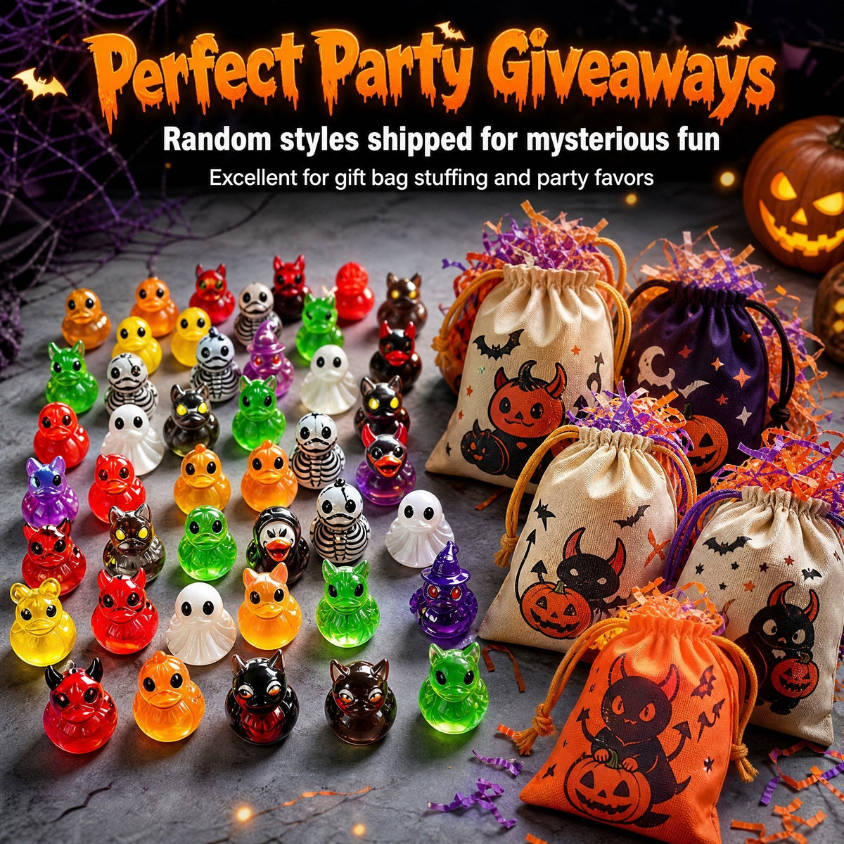 Glow-In-The-Dark Mini Halloween Duck Set - Luminous Resin Figurines & Spooky Statues for Desk & Micro-Landscapes