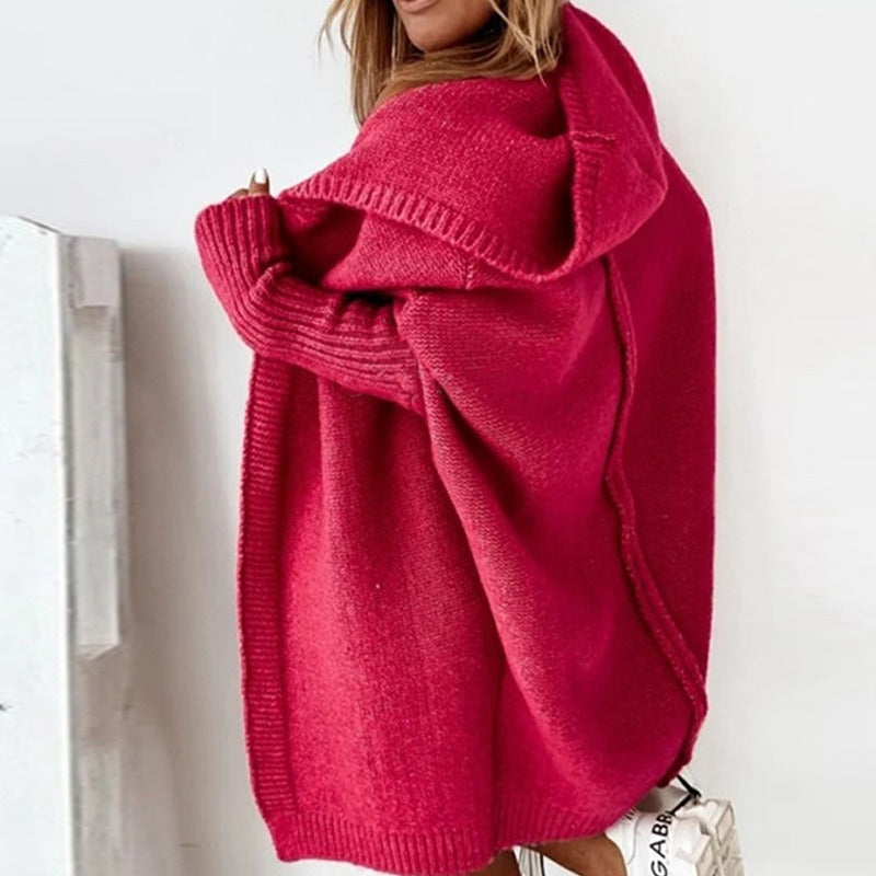 Women's Cozy Hooded Knit Cardigan