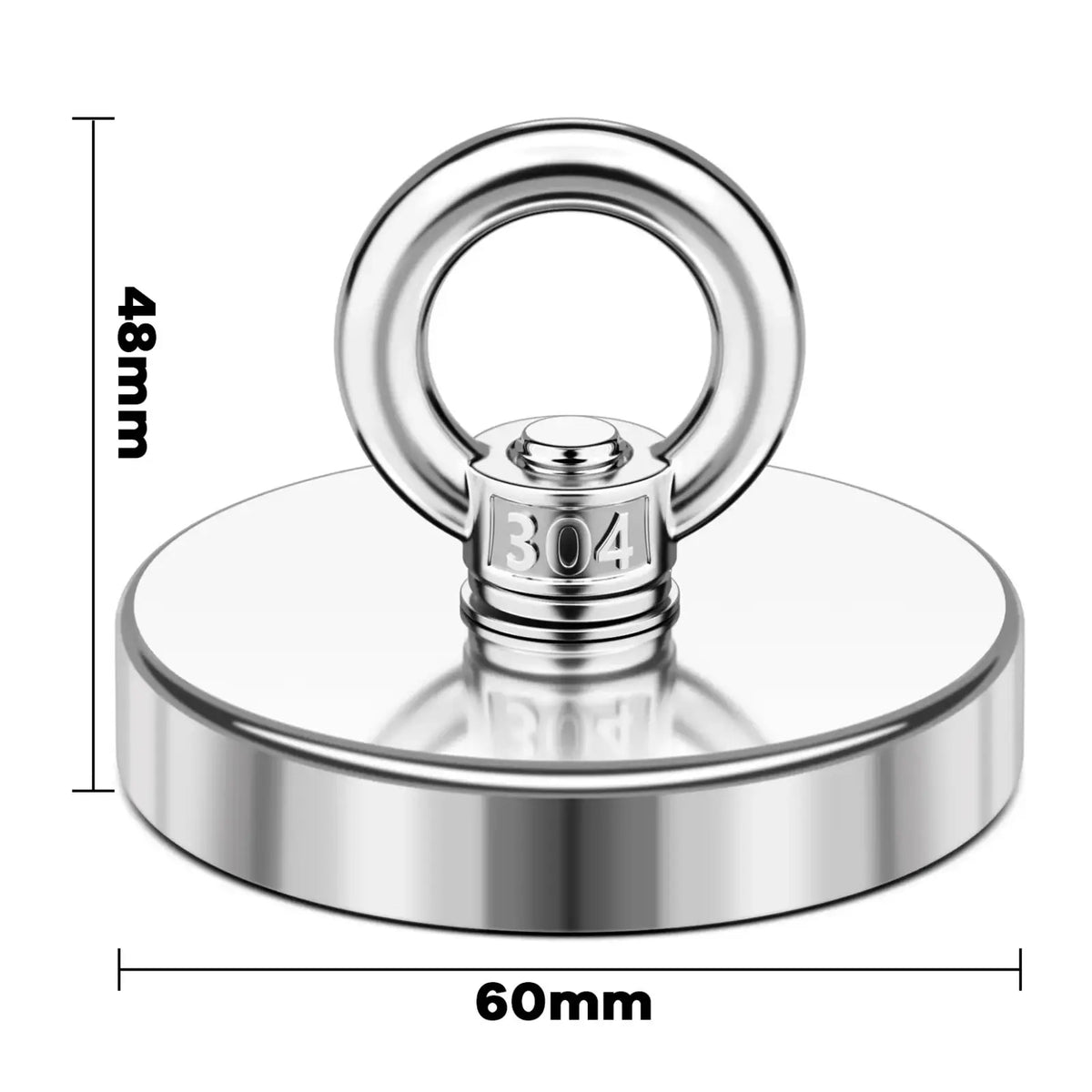 350 LBS Heavy Duty Fishing Magnet, Magnet with Countersunk Eyebolt