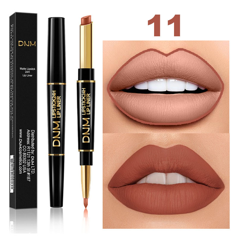 Davy | 2-in-1 Dual Lipstick & Liner | Matte Texture & Long-Lasting Finish | Highly Pigmented & Waterproof | 12 Color Variants for Precision Makeup