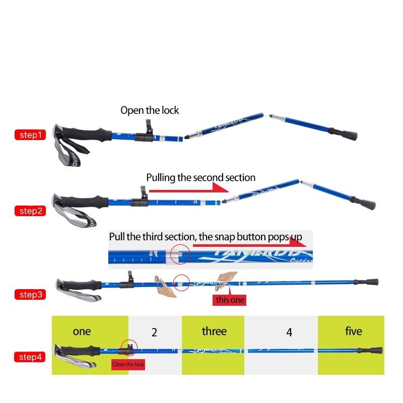 Davy | Adjustable Trekking Poles - Lightweight & Foldable for Hiking & Walking