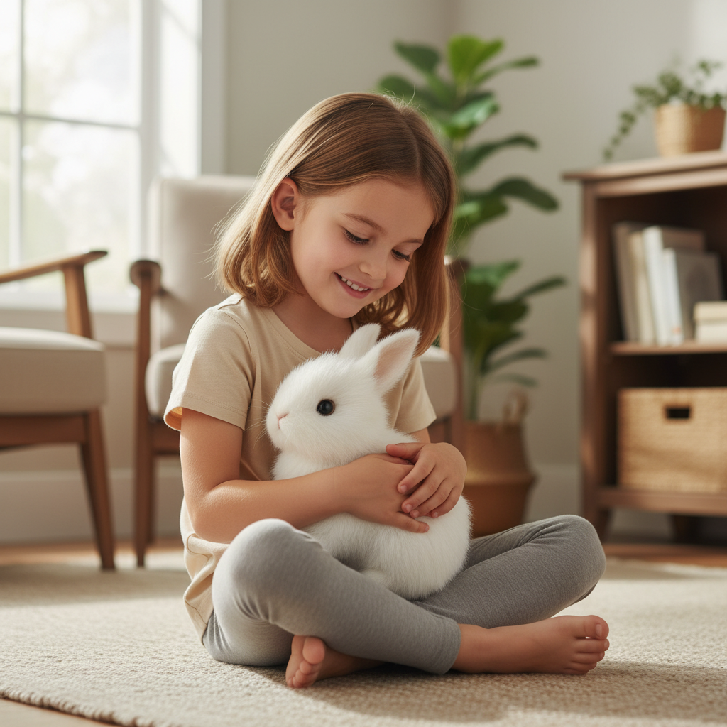 Davy | BunnyLoom Interactive Plush | Realistic hopping bunny toy for kids