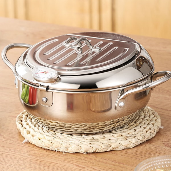 Davy | Stainless Steel Fryer with Thermometer & Basket