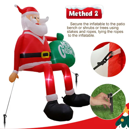 Davy | Giant 8FT LED Inflatable Climbing Santa | Premium, Waterproof Outdoor Christmas Decor