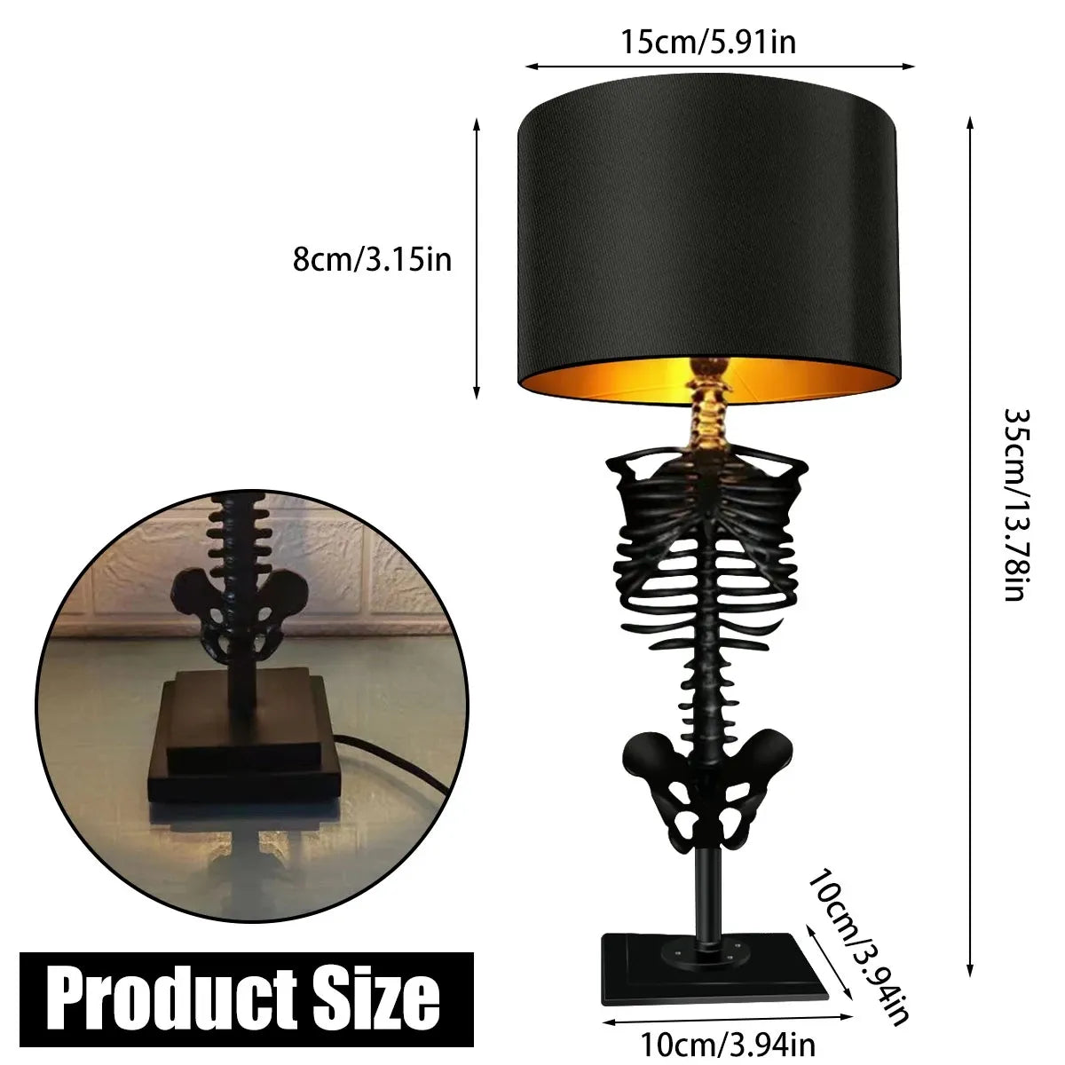 Davy | Gothic Skeleton Sculpture Lamp | Handmade Artistic Illumination